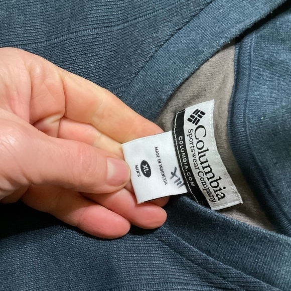 Columbia Sweater Men's V Neck Size XL Dusty Blue Knit - Picture 5 of 10